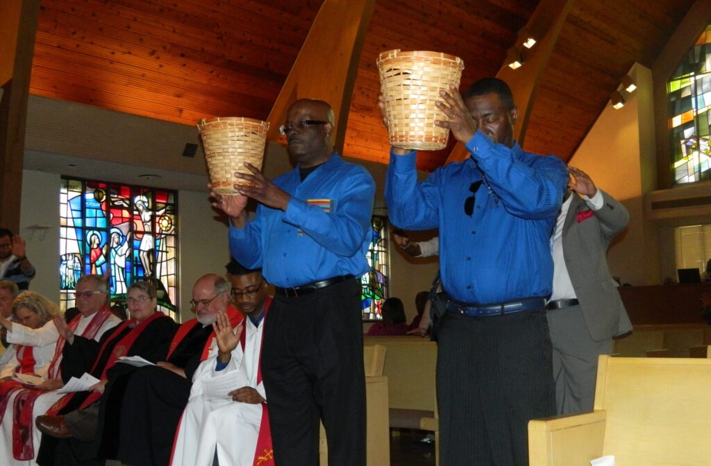 Grace United Church of Christ raising offering baskets